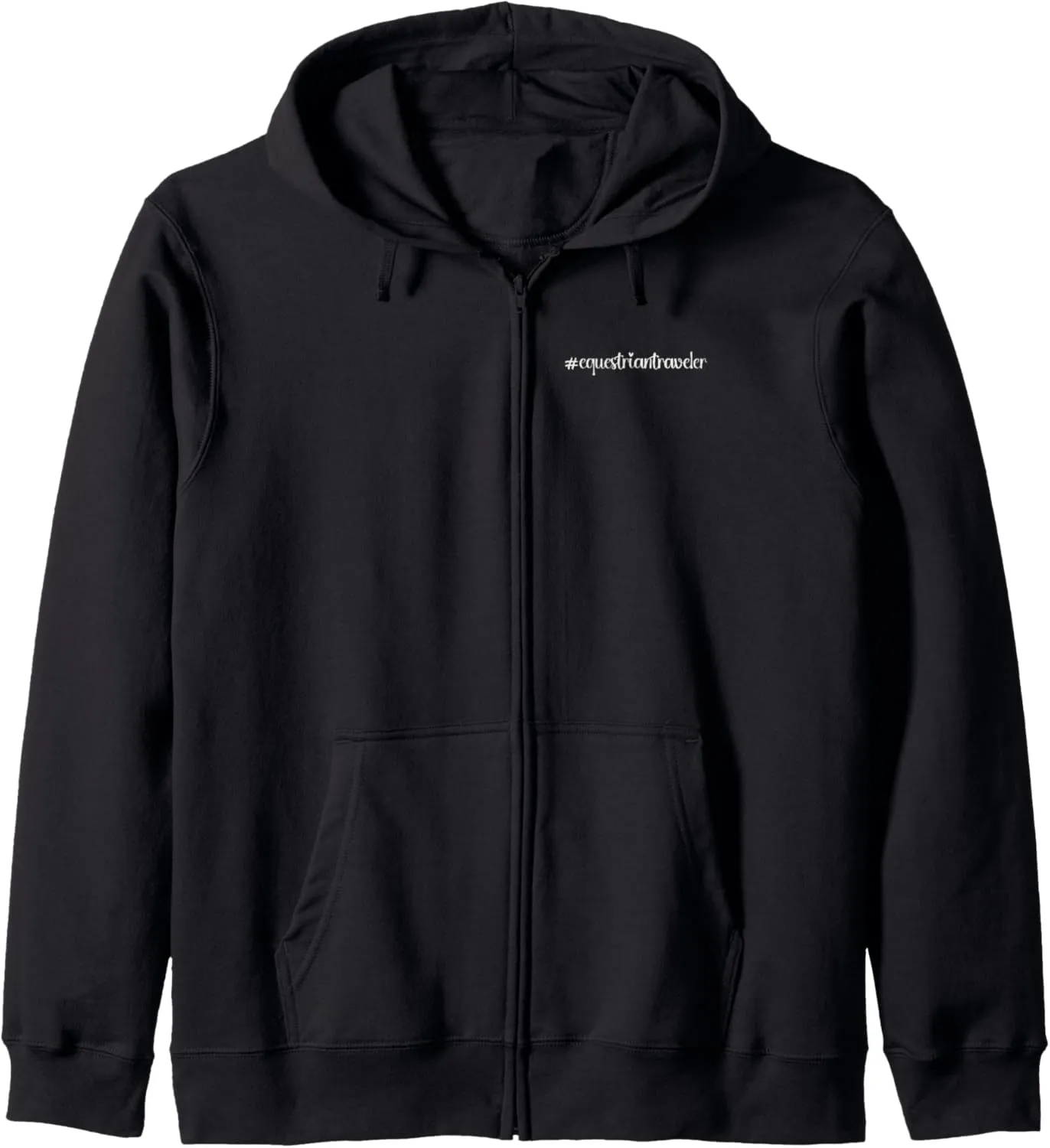 #equestriantraveler holidays Hashtag horseback horse travel Zip Hoodie