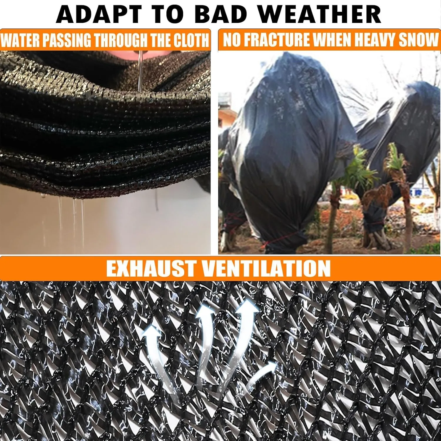 E.share 90%-95% Heavy Duty Shade Cloth for Garden, 6 Ft X 8 Ft Sun Shades Outdoor Patio with Grommets for Plant Covers,Porch Screen,Pergola Shade Cover,Greenhouse,Black