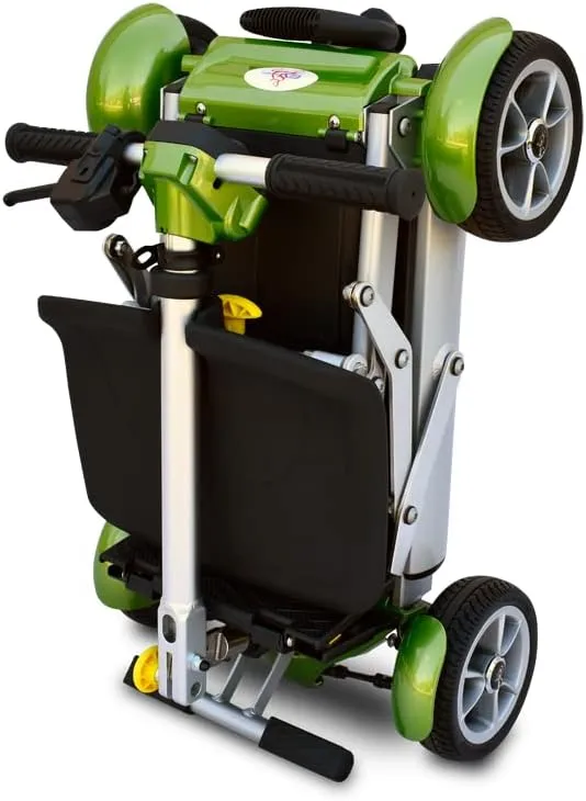 EV Rider Gypsy Q2 Manual Folding Lightweight Travel Mobility Scooter - 42 lbs w/o Battery - Airline Cruise Ship Approved (Silver)