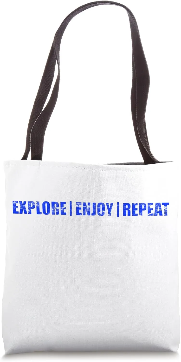 Explore_Enjoy_Repeat 4x4 travel vehicle World travel Tote Bag