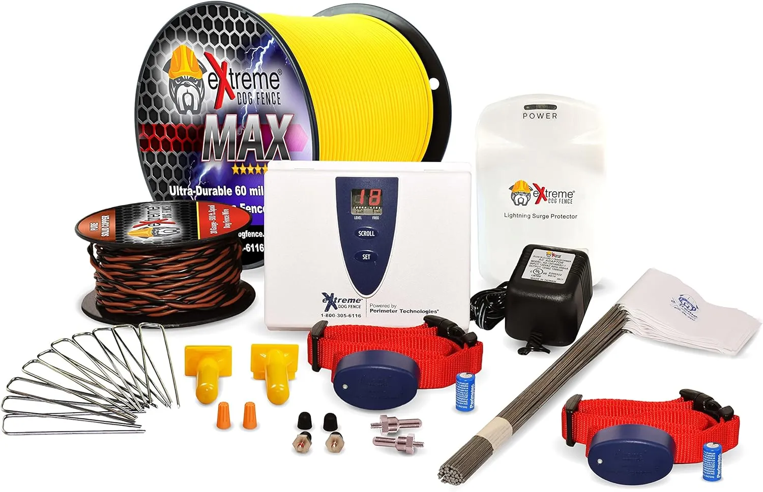 Extreme Dog Fence Max Grade Electric Dog Fence - 2 Dog Kit - 2000 Feet of Heavy Duty -Plus Maximum Duty Wire for Ultimate Performance and Reliability