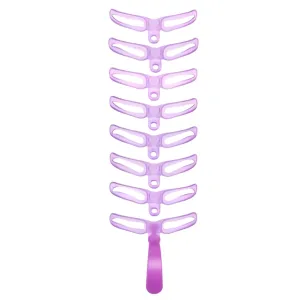 Eyebrow Stencil Kit for Shaping and Trimming, Easy-to-Use Eyebrow Stamp Stencil Set with Handle, 8 Styles Durable (Purple)