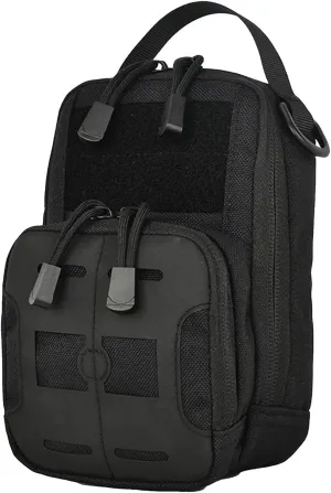 Fanny Pack for Men, Multifunction Belt Pouch Shoulder Waist Bag for Storage Waterproof Nylon Phone Case for Outdoor, Camping, Hiking, Tactics (Black)
