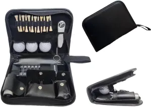 Faux Leather Golfs Set Tool Carrying Bag Multifunction Bag Balls Long-Tees Marker Knife Counter Cleaning Brush Golfer's Classic Accessory
