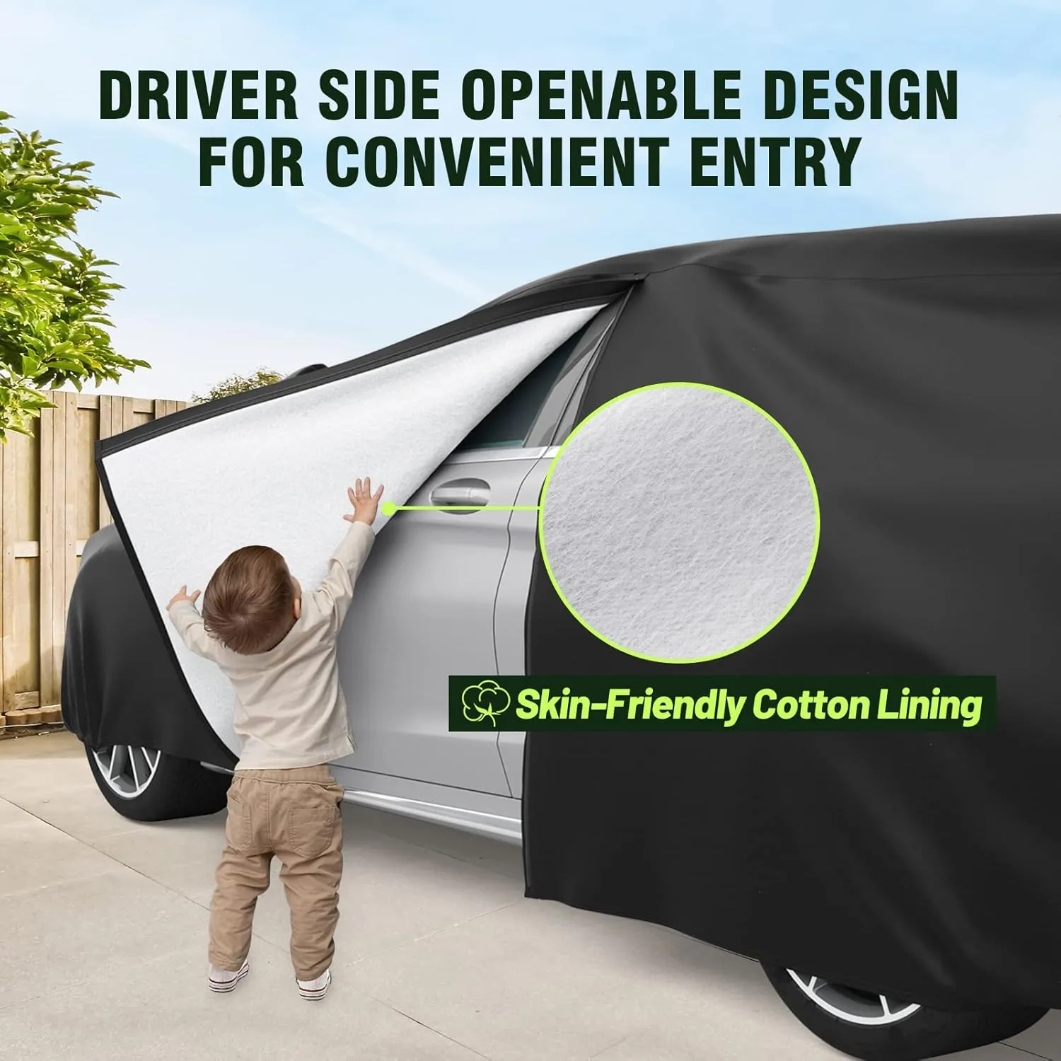 Favoto 6-Layers SUV Car Cover - Waterproof All Weather for Automobiles, Heavy Duty Outdoor Dust Rain Sun Protection Snowproof Car Tarp 4 Windproof Straps, Universal Fit for SUV (170-181 inch)