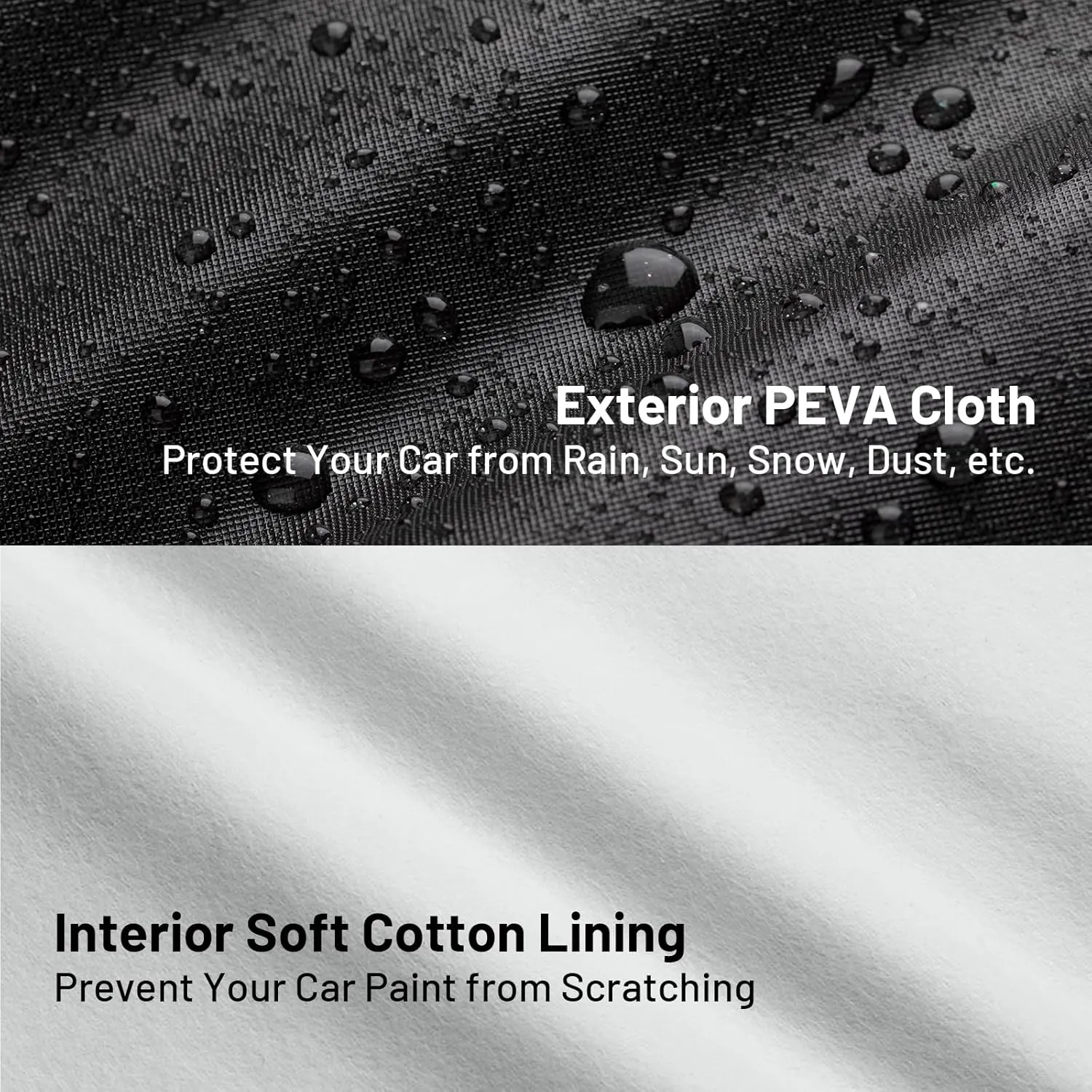 Favoto 6-Layers SUV Car Cover - Waterproof All Weather for Automobiles, Heavy Duty Outdoor Dust Rain Sun Protection Snowproof Car Tarp 4 Windproof Straps, Universal Fit for SUV (170-181 inch)