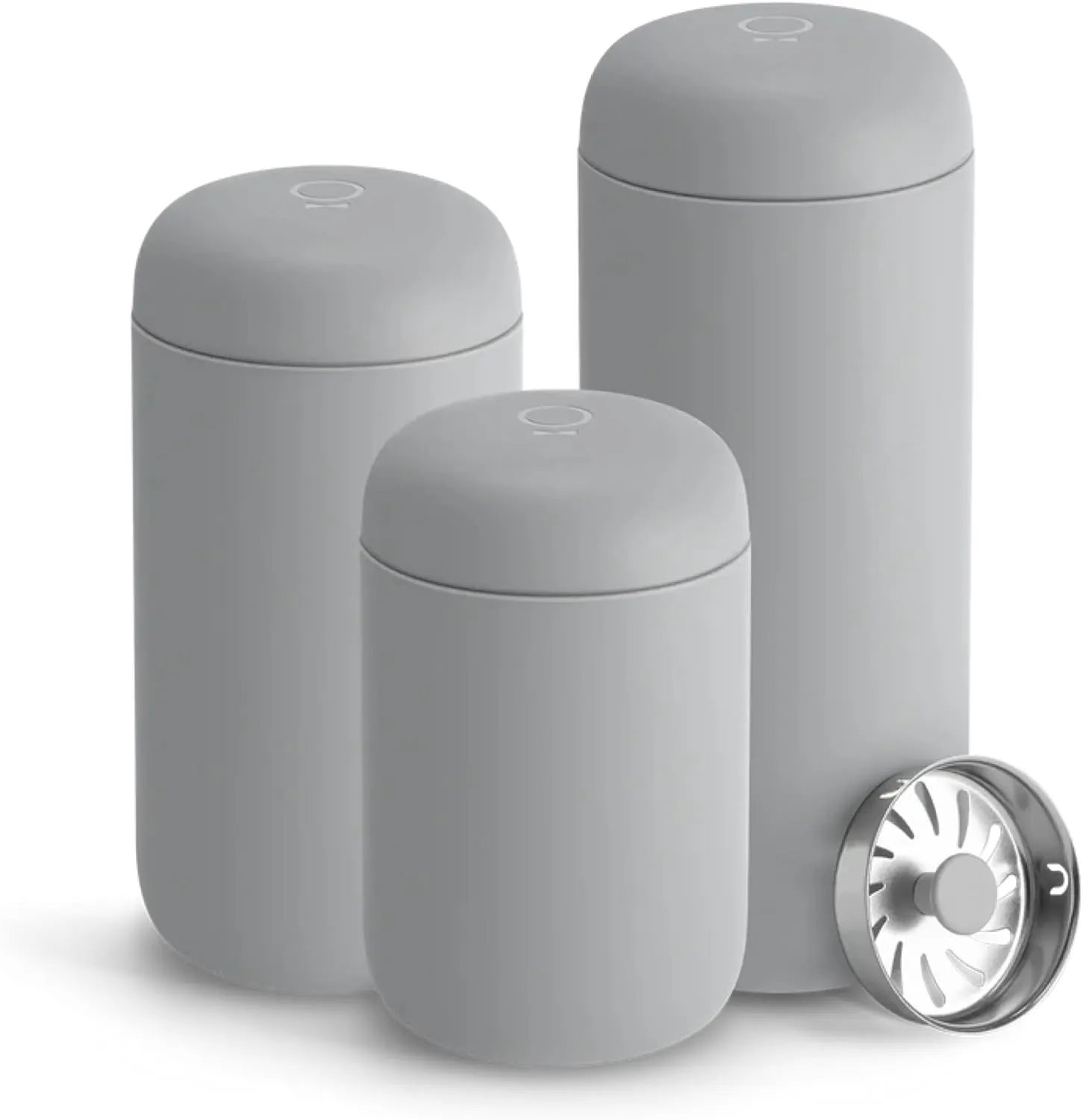 Fellow 16 oz Carter Move Travel Mug - Vacuum-Insulated Stainless Steel Travel Coffee Mug - Coffee Tumbler with Ceramic Interior and Splash Guard - Matte Grey