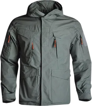 Finelylove Mens Military Tactical Jacket Waterproof Rain Jacket Warm Winter Raincoat Mountain Windbreaker with 6 Pockets