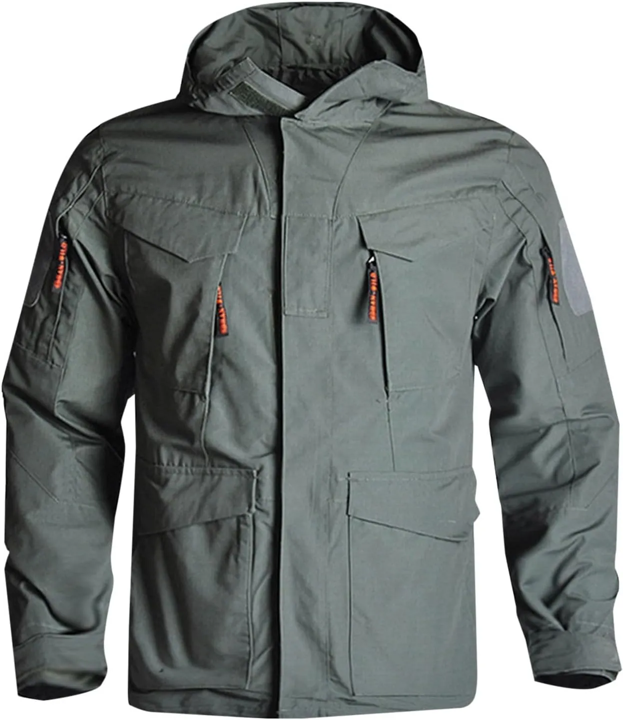 Finelylove Mens Military Tactical Jacket Waterproof Rain Jacket Warm Winter Raincoat Mountain Windbreaker with 6 Pockets