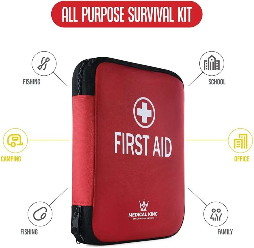 First aid kit 360 pcs, All-Purpose First aid Supplies - Medical kit Protect for Most Injuries - Travel First aid kit, Great for for Home or Work, Plus Supplies for Camping, Outdoor Emergencies & More
