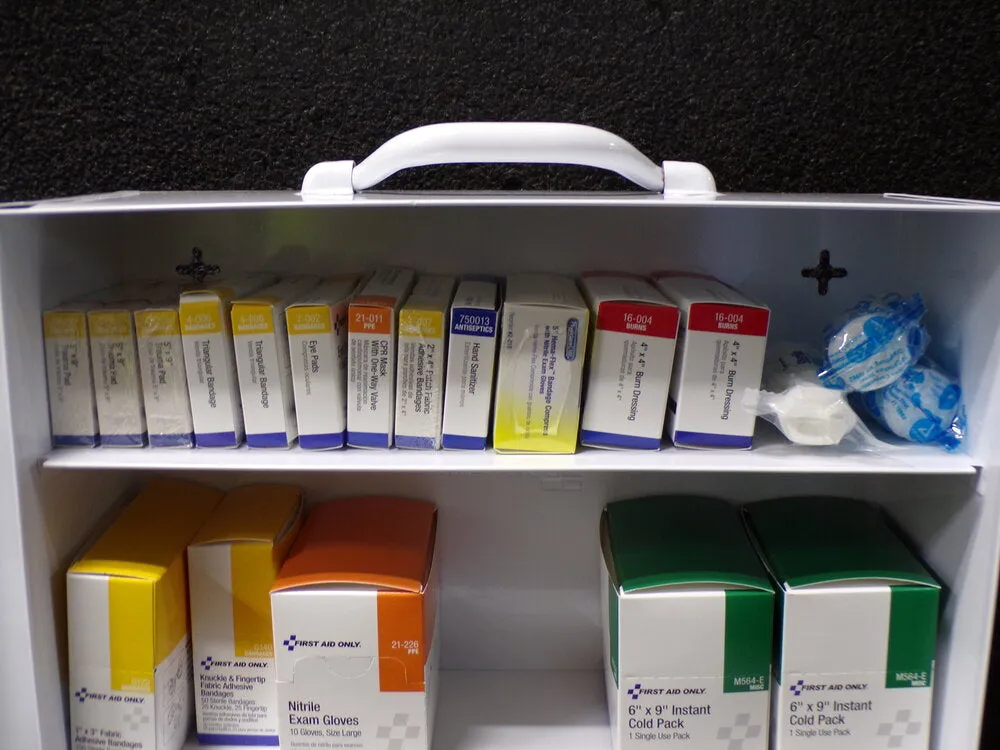 FIRST AID ONLY First Aid Kit, Cabinet, Metal, General Purpose, 125 People Served per Kit, 90575 (SQ8307436-WT11)
