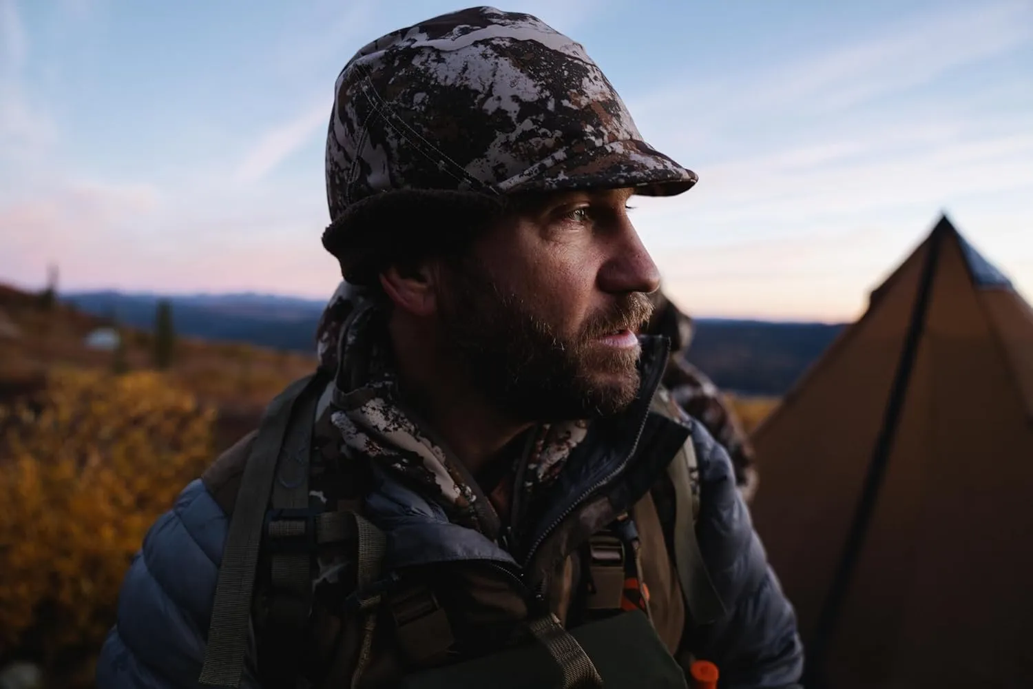 First Lite Tundra Brim Beanie - Warm Fleece Camo Hunting Hat