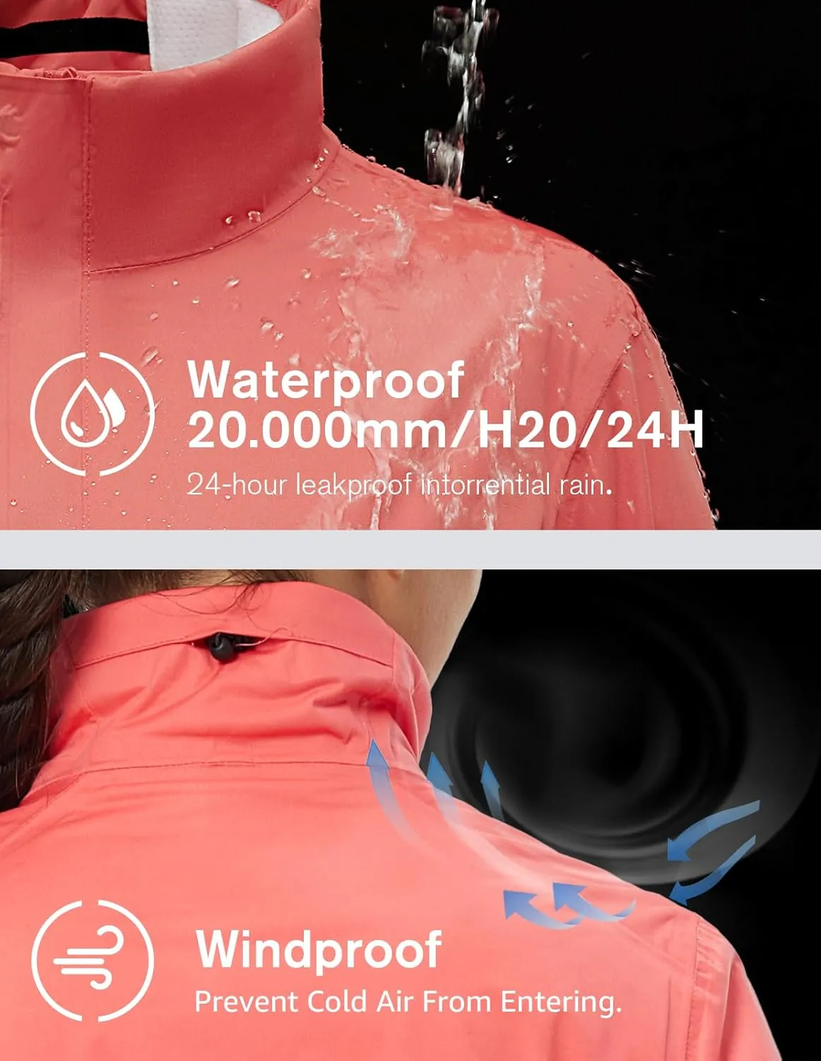 fit space Women's HydroLite Golf Jacket Waterproof 20K Rain Jacket Lightweight Stretch for Outdoor Activities