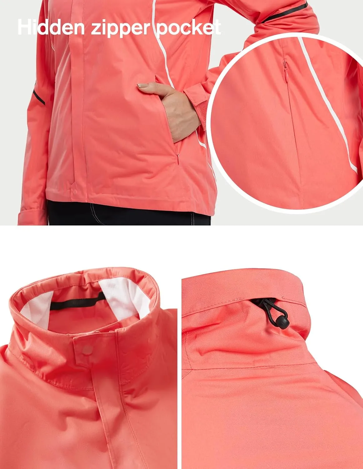fit space Women's HydroLite Golf Jacket Waterproof 20K Rain Jacket Lightweight Stretch for Outdoor Activities