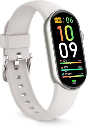 FITVII Ole Fitness Tracker, 1.6'' AMOLED Fitness Watch with 24/7 Heart Rate and Blood Pressure Monitor, Blood Oxygen Sleep Tracking Step Calories Counter IP68 Waterproof Activity Tracker for Women Men