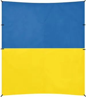 Flag Ukraine Original Foldable Beach Cabana UPF50  Protection Easy Setup Portable Sunshade with Sandbags, Sand Shovel, Poles for Backyard, Grassland, Park