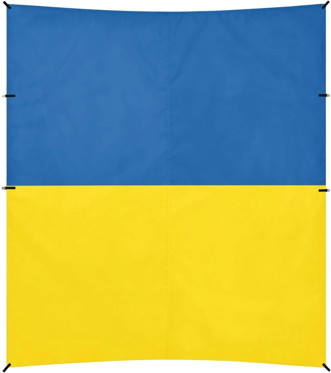 Flag Ukraine Original Foldable Beach Cabana UPF50  Protection Easy Setup Portable Sunshade with Sandbags, Sand Shovel, Poles for Backyard, Grassland, Park