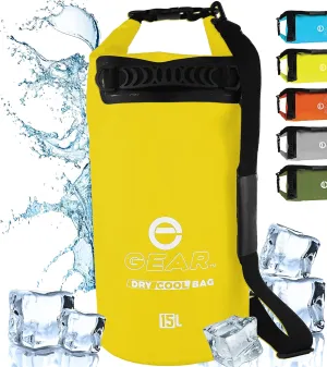 Floating Cooler Bag Roll Top Insulated Dry Backpack – Leak Proof, Collapsible, Waterproof Cooler with Padded Shoulder Strap - Perfect for Kayaking Fishing Beach Hiking -15L