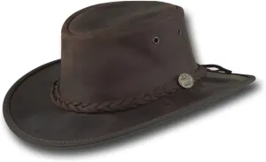 Foldaway Bronco Leather Hat - Item 1060