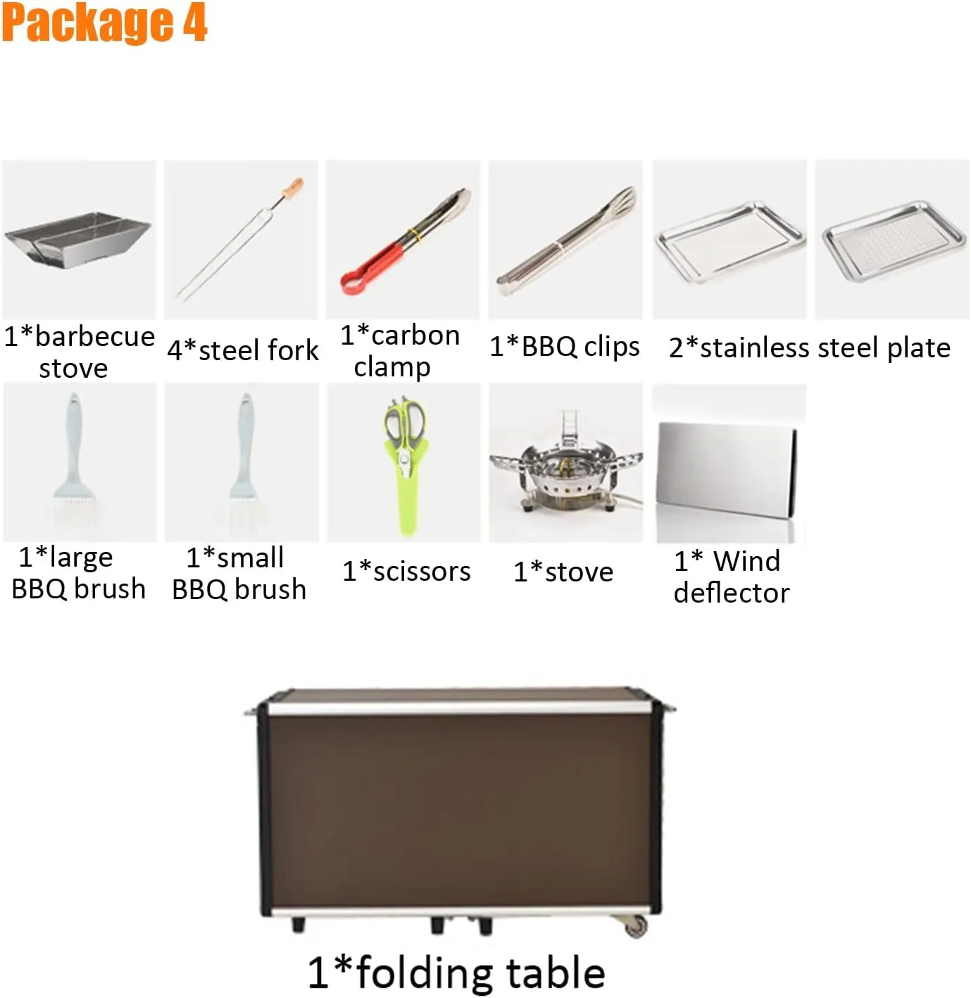 Folding Portable Grill Table with 37'' Main Tabletop, Aluminum Quick Set-up, Outdoor Mobile Kitchen Food Prep Station for Picnic Tailgating RV Backyard (Color : Package 4)
