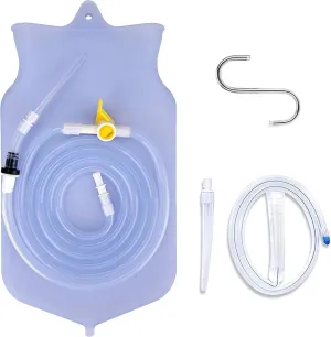 Foret Premium Enema Kit Non-Toxic Silicone Tip, Bag & Eco Detox Gift | Most Comfortable Colon Cleanse | Gerson Therapy Colonics Recommended | BPA & Phthalates Free |Clamp| Easy Instructions | Slim Tip