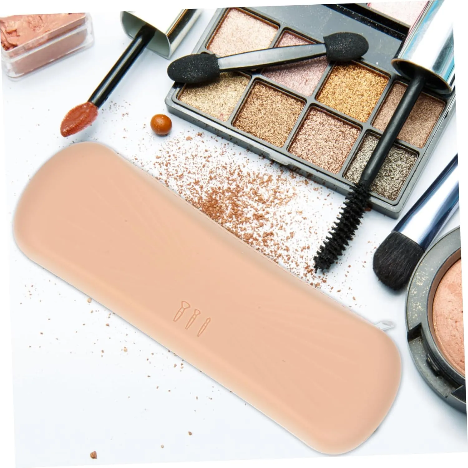 FRCOLOR 3pcs Travel Makeup Case Silicone Makeup Brush Holder for Women Lightweight Ergonomic Design Dust Storage for Brushes Travel Essential