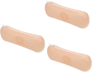 FRCOLOR 3pcs Travel Makeup Case Silicone Makeup Brush Holder for Women Lightweight Ergonomic Design Dust Storage for Brushes Travel Essential