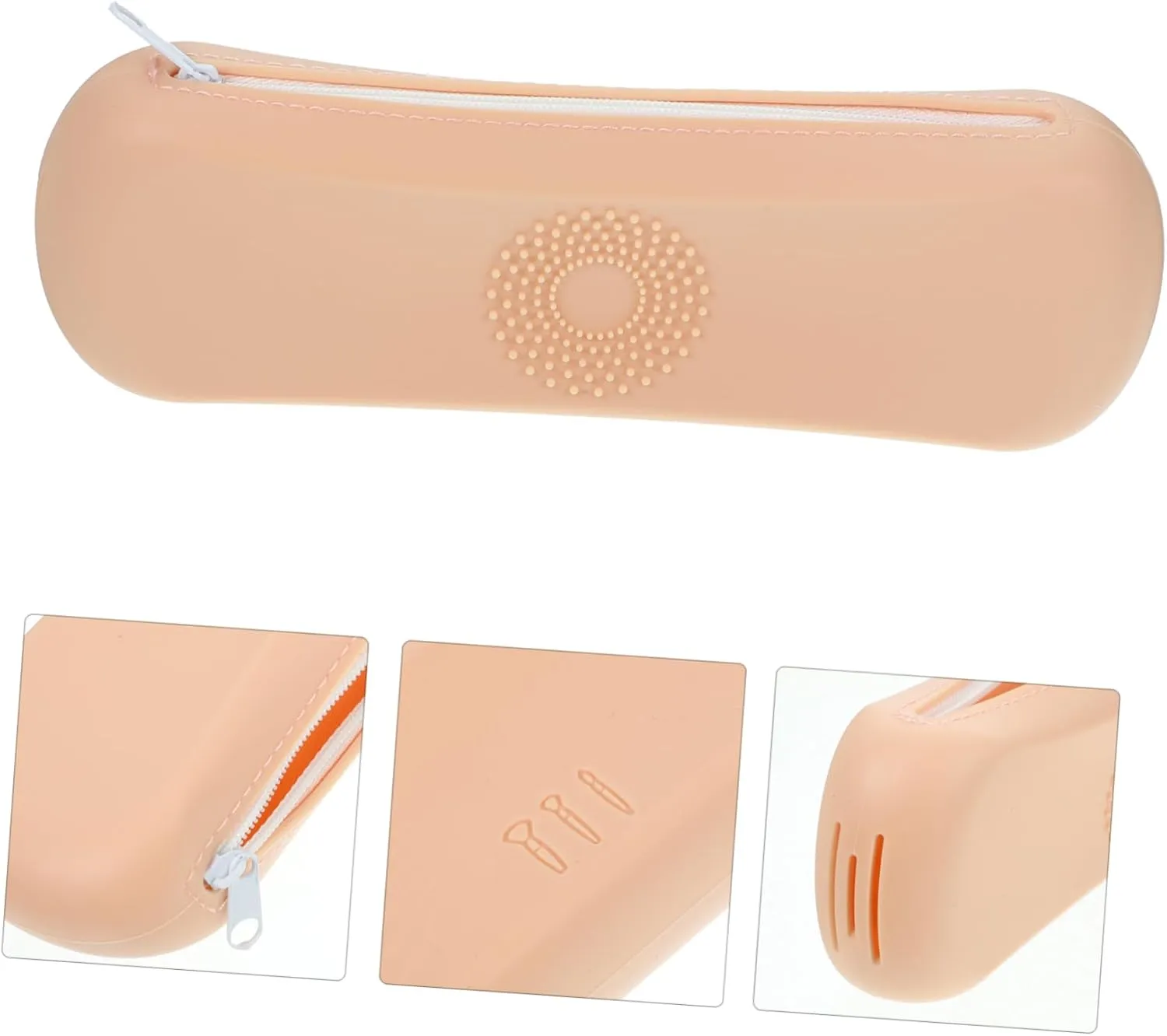 FRCOLOR 3pcs Travel Makeup Case Silicone Makeup Brush Holder for Women Lightweight Ergonomic Design Dust Storage for Brushes Travel Essential