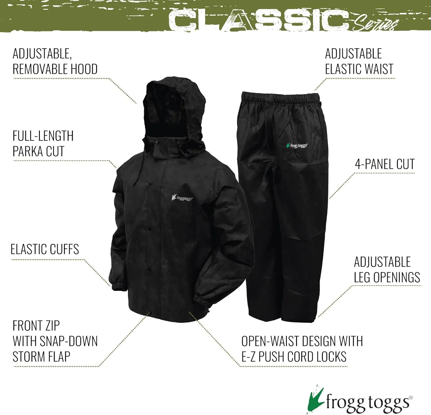 FROGG TOGGS Men's Classic All-Sport Waterproof Breathable Rain Suit