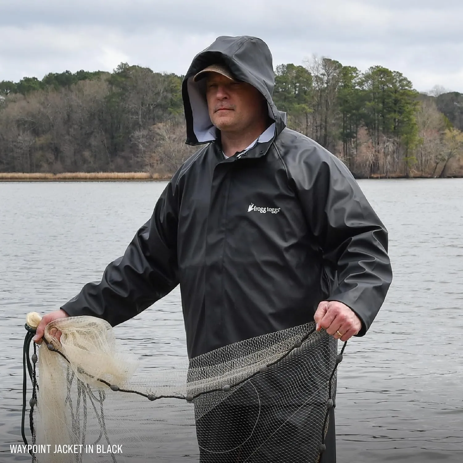 FROGG TOGGS Men's Waypoint Angler Waterproof, Durable Jacket with 4-Way Stretch