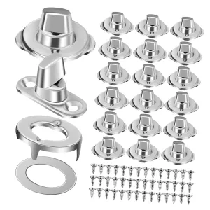 Gadpiparty 20 Piece Set Tarp Fasteners Turn Button Marine Latch Screws Sturdy Stainless Designed for Canvas
