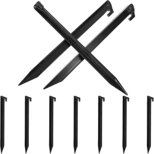 GANAZONO 10pcs Heavy Duty Lawn Stakes Camping Tent Pegs for Outdoor Use for Tarp Garden and More Easy to Drive Stable Support for Hard Ground