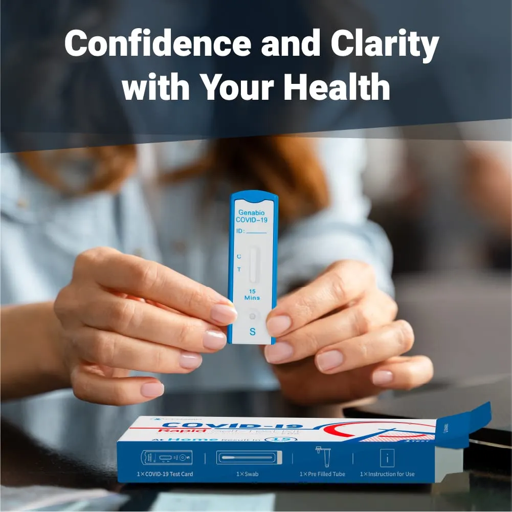 Genabio COVID-19 Rapid Self-Test Kit, (102 Packs, 2 Tests Each), 15 Min Results, FDA EUA Authorized, OTC COVID Test, HSA/FSA Eligible, Home Nasal Swab Test