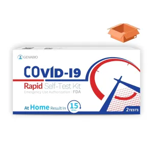 Genabio COVID-19 Rapid Self-Test Kit, (102 Packs, 2 Tests Each), 15 Min Results, FDA EUA Authorized, OTC COVID Test, HSA/FSA Eligible, Home Nasal Swab Test