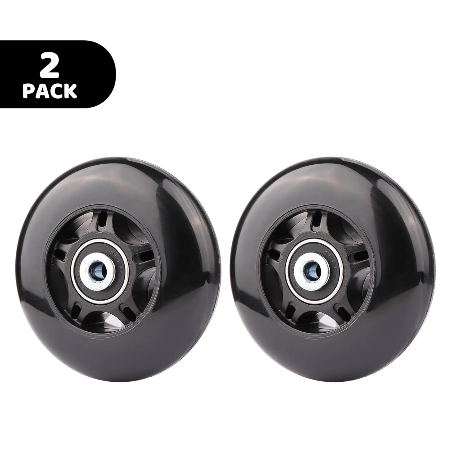 Gladder Luggage Suitcase Replacement Wheels Silent PU Caster Inline Wheels w/ABEC7 608-2RS Bearings 6mm Axles Washer Universal Repair Kit (80x24mm)