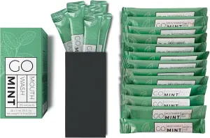 GO Travel Size Mouthwash Packets – Individual Mini Mouthwash for Fresh Breath - TSA Compliant - Smart Packet Design to Reduce Travel Bottle Waste - Liquid Mint Flavored Portable Travel Mouthwash Bulk