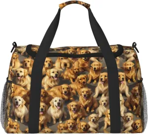 Golden Retrievers print Weekender Overnight Carry On Bag Gym Luggage Bag Duffel Bag for Travel Women