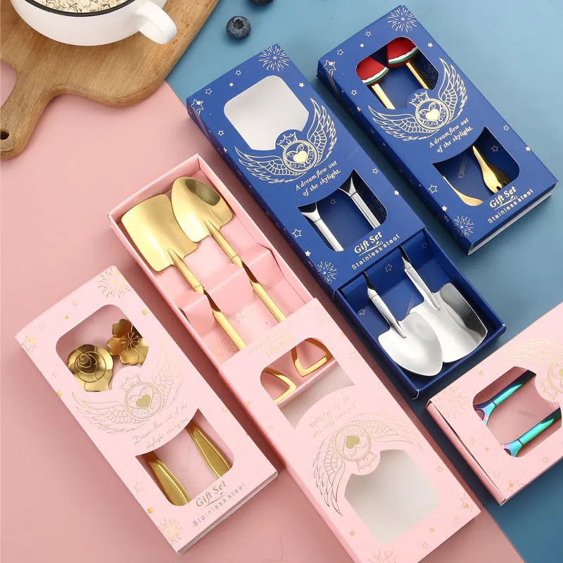 Golden Stainless Steel 2pc Shovel Spoon