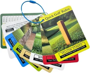 Golf Rules Quick Reference 2024 & Golf Club Range Cards (8-Pack) | Rules of Golf Pocket-Size Guide | Golf Rules Cards for Bag, Golf Club Distance Chart, Golf Training Aid, Golf Accessories for Men