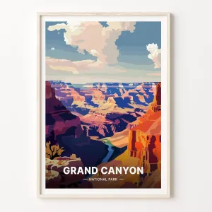 Grand Canyon Travel Poster, Arizona Desert Landscape Art, Colorado River Hiking Wall Decor, Colorado Plateau Adventure Print
