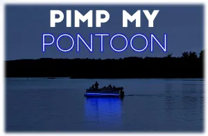 Green Blob Outdoors Pimp My Pontoon Neon Blue, Green, or UV for 18-29ft Models Under Deck Lighting Kit w Bonus Red & Green Navigation Strips, Under Deck (Neon Blue, 25)