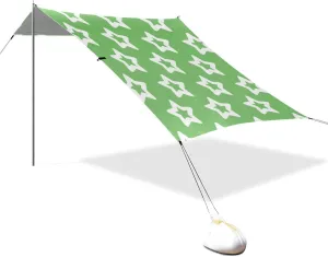 Green Simple Minimalist Stars Designed UPF50  Beach Canopy Easy Setup Large Sun Shade with Sand Shovel, Sandbags for Backyard, Grassland, Park paraguas de Playa