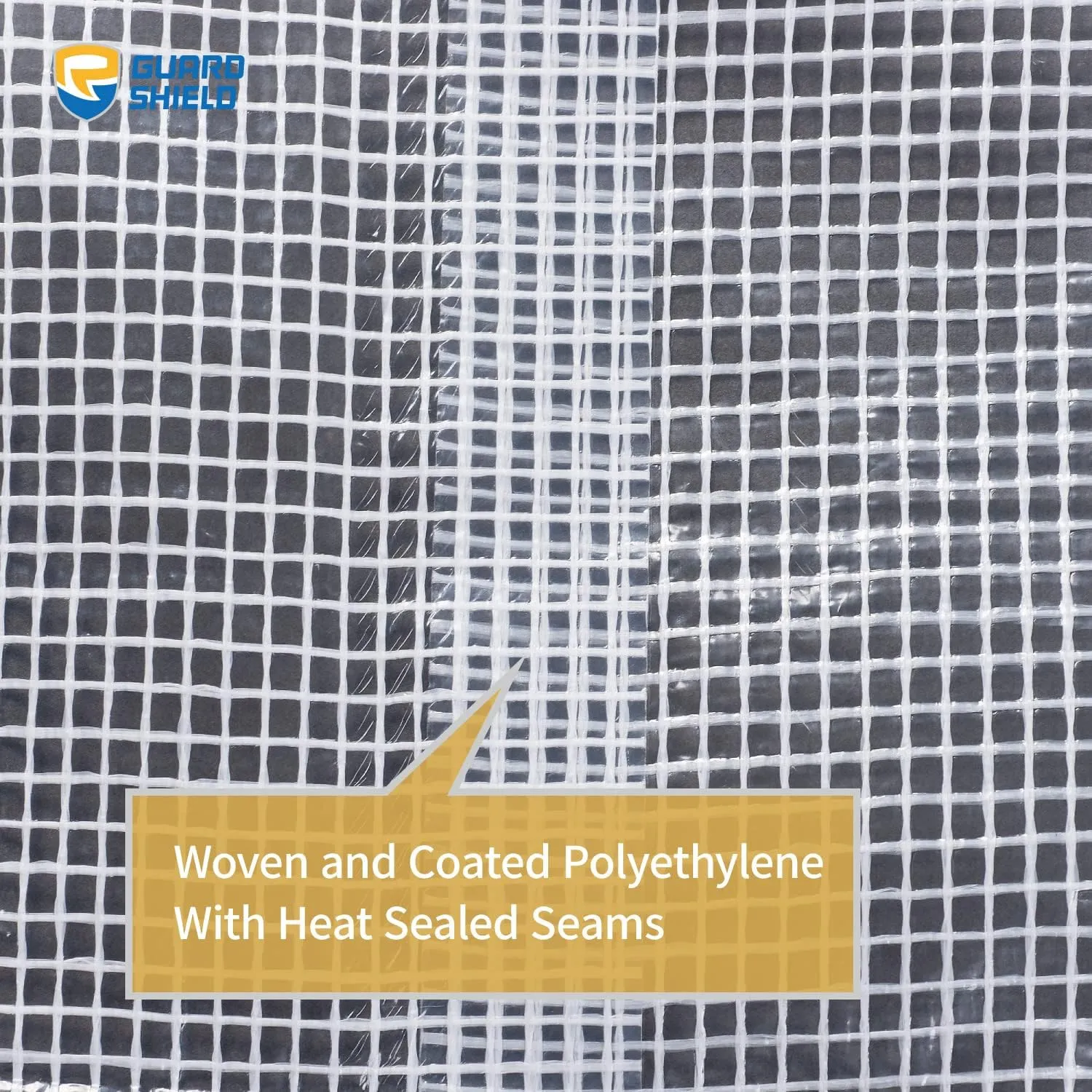 GUARD SHIELD Clear White Tarp Heavy Duty 6x8 Feet Waterproof for Greenhouse Outdoor Garden Poly Cover UV Resistant 3x3 Weave 10mil (2-Pack)