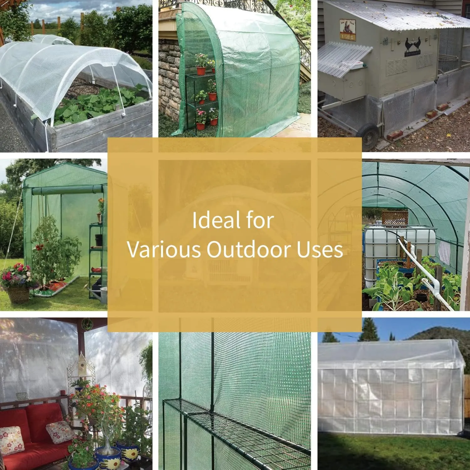 GUARD SHIELD Clear White Tarp Heavy Duty 6x8 Feet Waterproof for Greenhouse Outdoor Garden Poly Cover UV Resistant 3x3 Weave 10mil (2-Pack)
