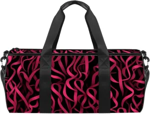 Gym Bag for Women,Small Gym Bag for Men,Breast Cancer Ribbon Pink,Overnight Bag
