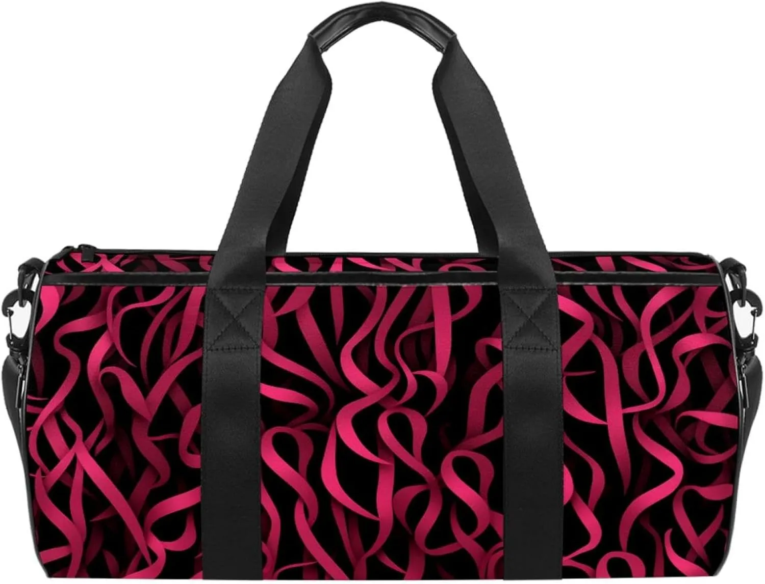 Gym Bag for Women,Small Gym Bag for Men,Breast Cancer Ribbon Pink,Overnight Bag