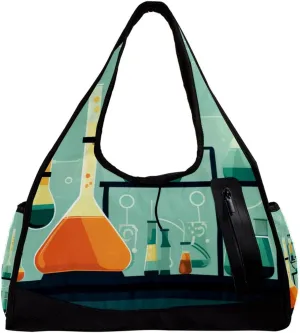 Gym Bag for Women,Small Gym Bag for Men,Cartoon Chemistry,Overnight Bag