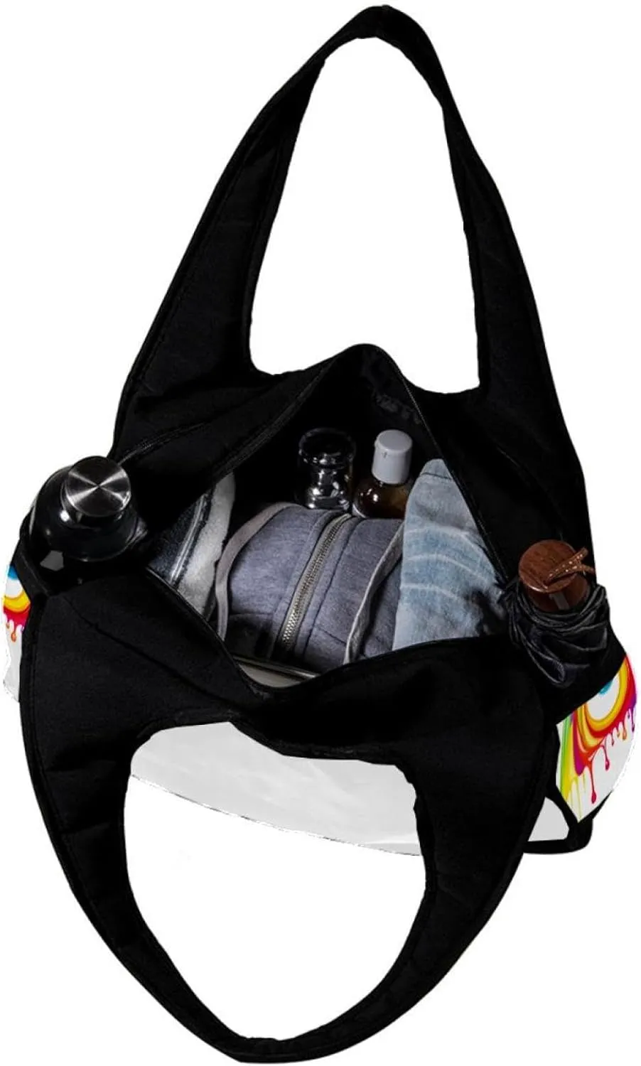 Gym Bag for Women,Small Gym Bag for Men,Drop and Rainbow,Overnight Bag