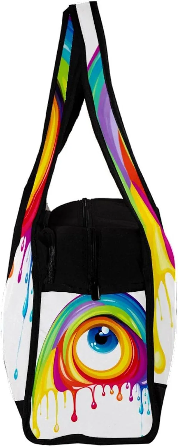 Gym Bag for Women,Small Gym Bag for Men,Drop and Rainbow,Overnight Bag