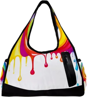Gym Bag for Women,Small Gym Bag for Men,Drop and Rainbow,Overnight Bag